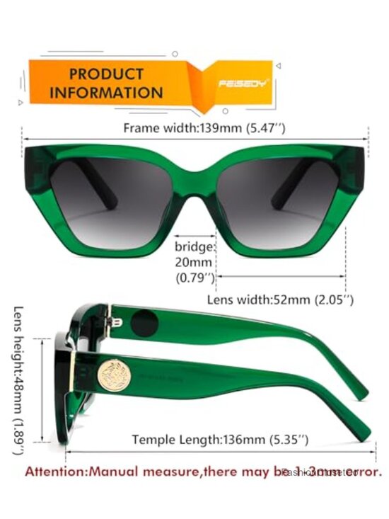 Women\'s Polarized Cat Eye Sunglasses UV400 Protection for Driving Daily Wear